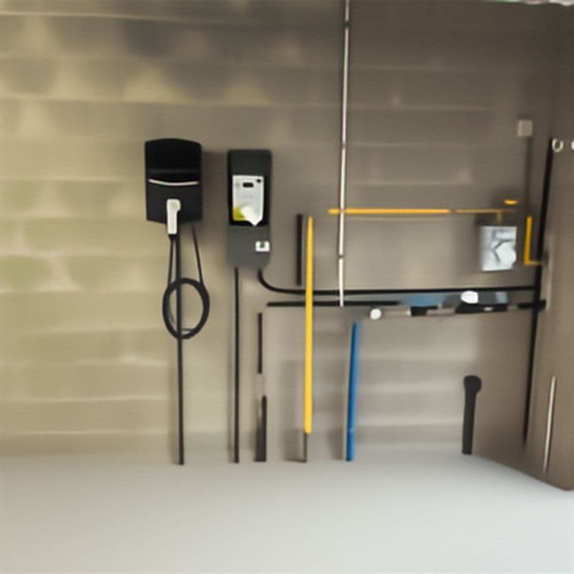 Borne de recharge installée dans un garage