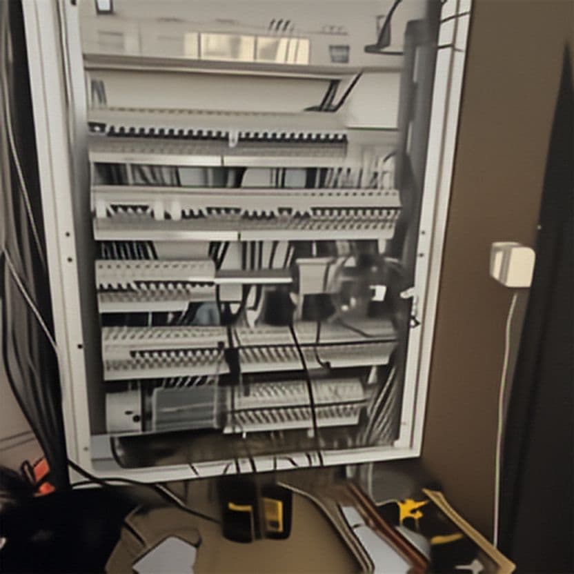 Tableau électrique en cours de câblage sur chantier