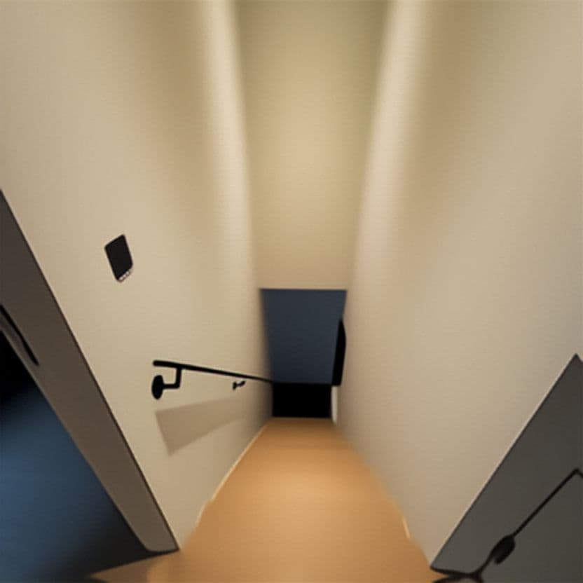 Escalier intérieur avec spots et main courante éclairée