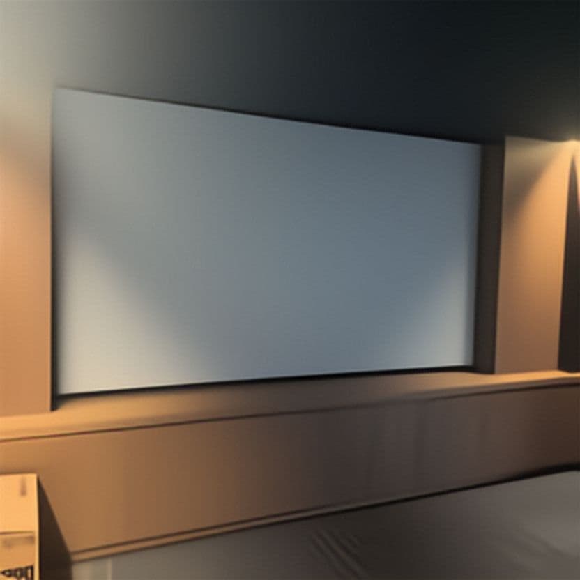 Installation home cinéma avec écran de projection