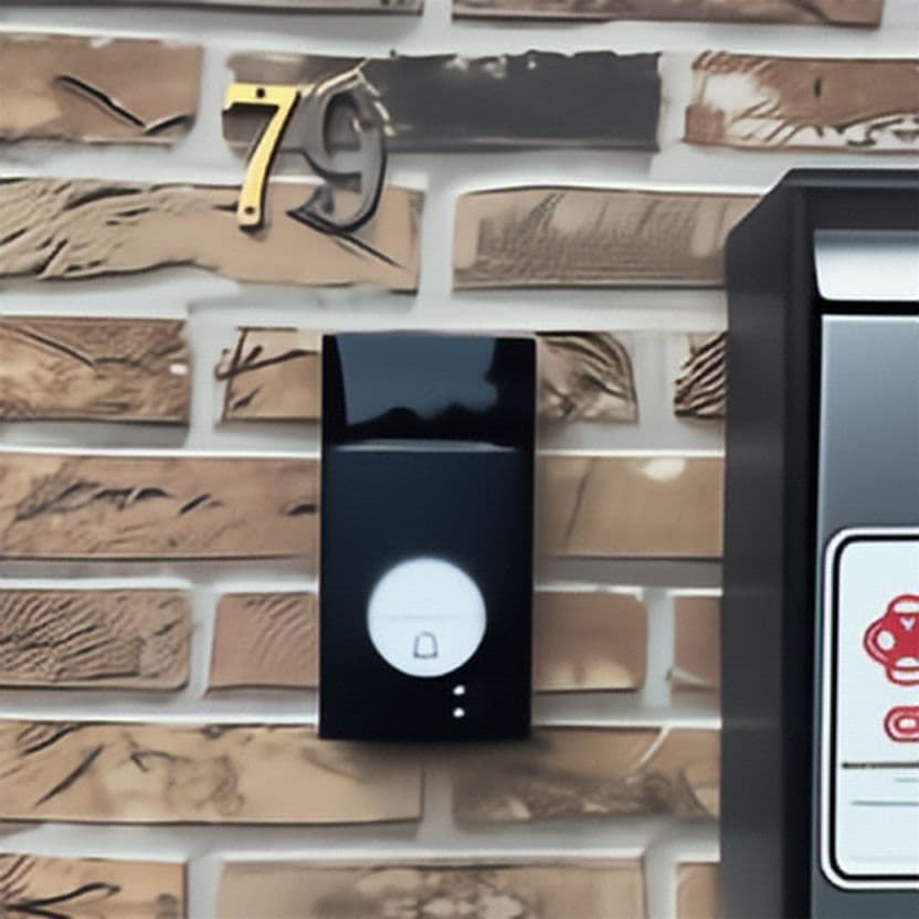Sonnette vidéo connectée sur une façade en briques
